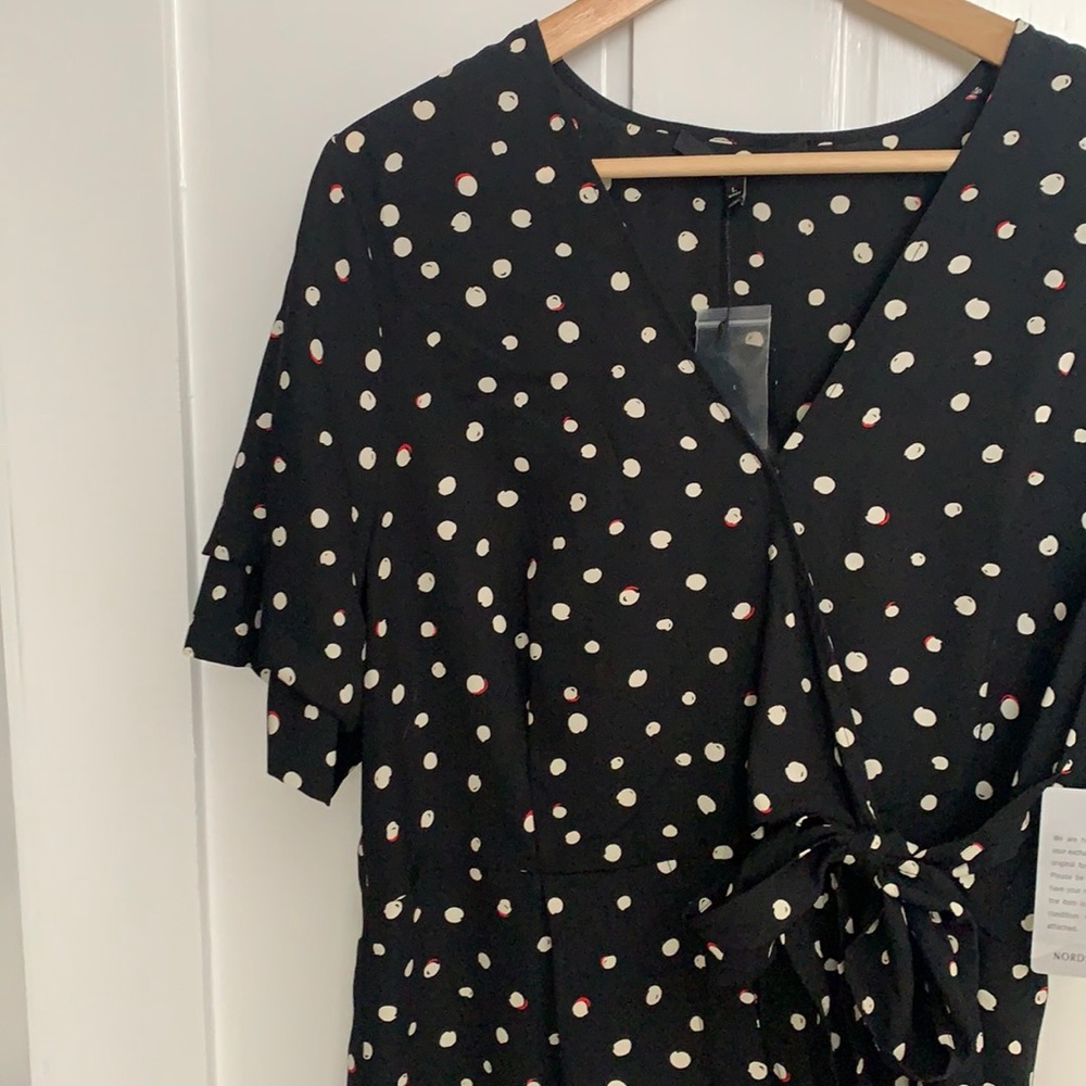 NWT Black spotted romper